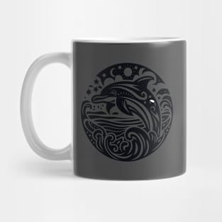 Majestic Ocean Waves Dolphin Leap Silhouette Mug